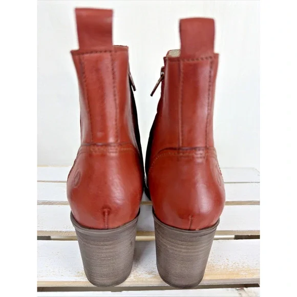 New NO Box Casta Tynt Rust Side Zip Gusset Heel Ankle Boots #1060 EU 41 - Picture 2 of 7